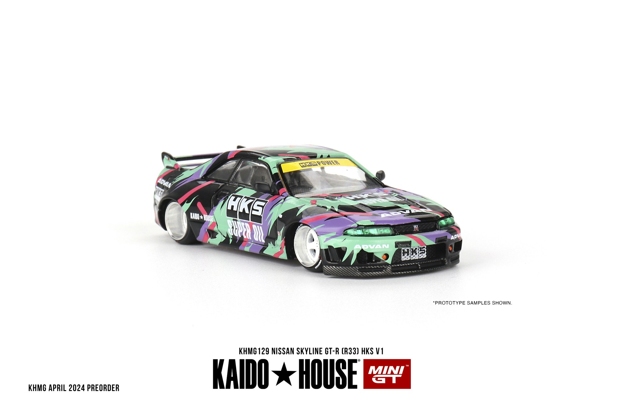 Skala 1/64 - Nissan Skyline GT-R (R33) HKS V1 fr Mini GT (129)