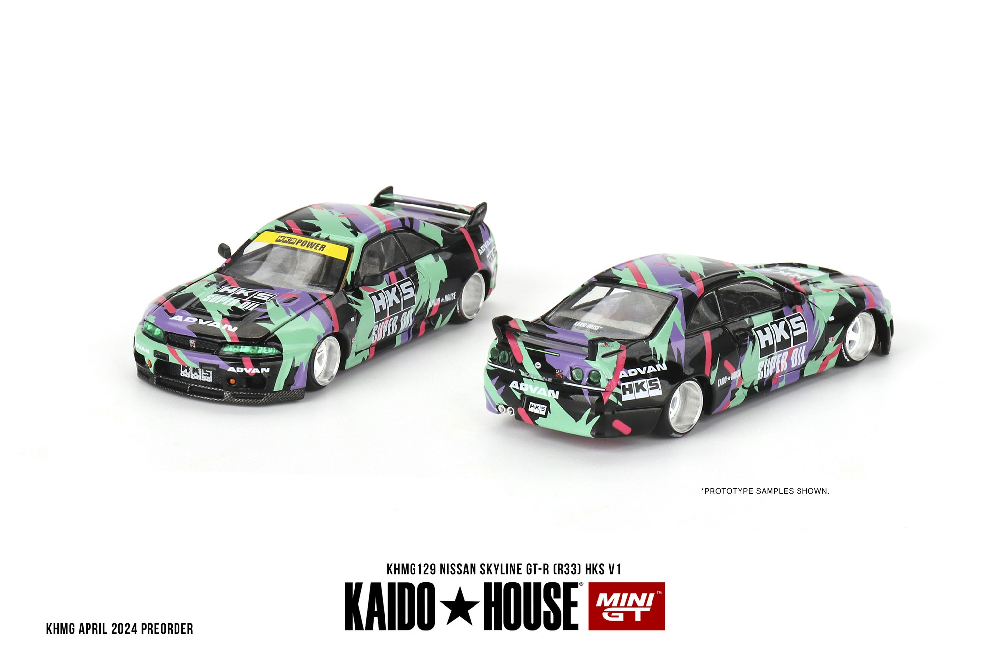 Skala 1/64 - Nissan Skyline GT-R (R33) HKS V1 fr Mini GT (129)