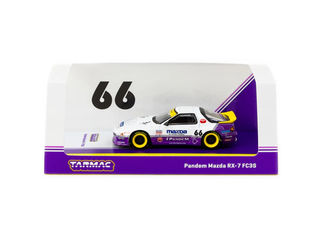 Skala 1/64 Pandem Mazda RX-7 FC3S White/purple fr Tarmac Works -  Hobby64