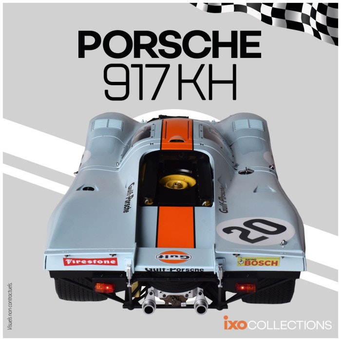 Skala 1/8 PORSCHE 917 KH "GULF" in metal, w light, etc. fr Ixo Collections