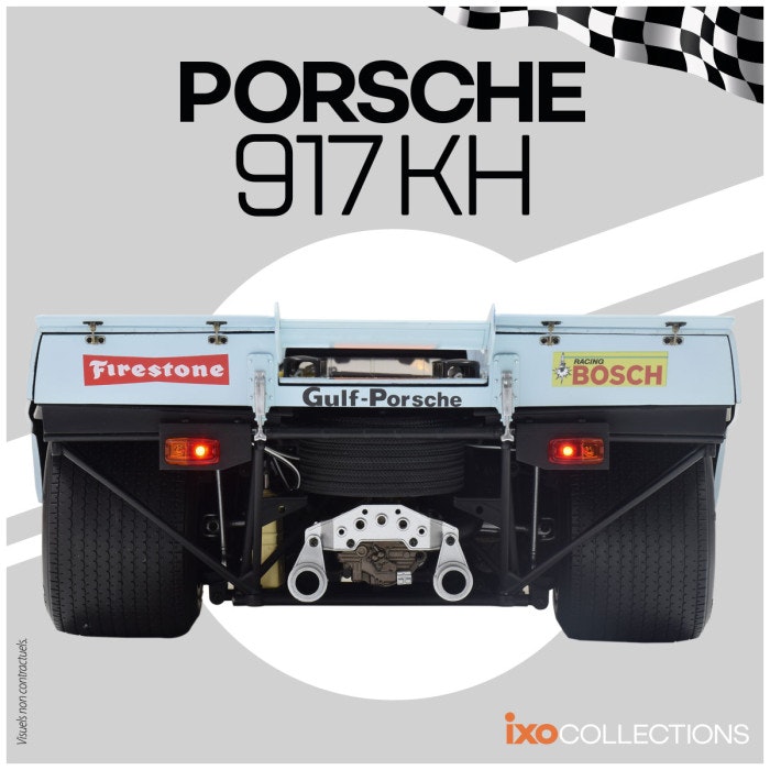 Skala 1/8 PORSCHE 917 KH "GULF" in metal, w light, etc. fr Ixo Collections