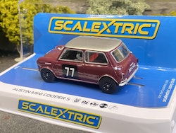 Skala 1/32 An. Scalextric Slot car: Austin Mini Cooper S - Broadspeed