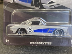 Skala 1/64 Hot Wheels - Vintage Racing Club: 1962 Corvette Silver/blue