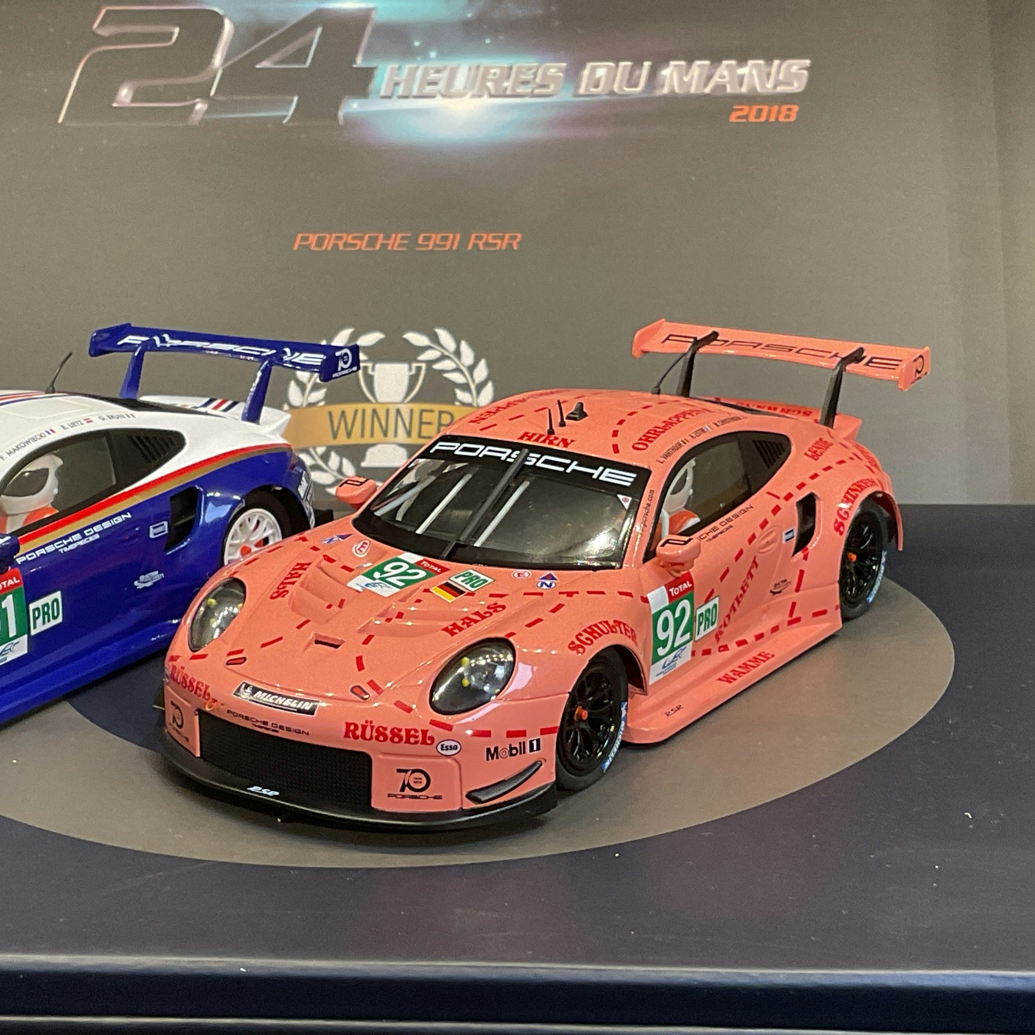 Skala 1/32 Scaleauto 2-pack Slot cars: Porsche 911 (991.2) GT3 RSR 24h LeMans 2018 Winner Twin Pack #91 + #92