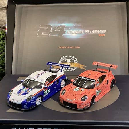 Skala 1/32 Scaleauto 2-pack Slot cars: Porsche 911 (991.2) GT3 RSR 24h LeMans 2018 Winner Twin Pack #91 + #92