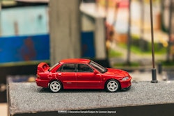 Skala 1/64 Mitsubishi Lancer GSR Evolution II Red with Tarmac Cards fr Tarmac Works