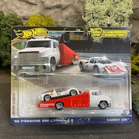 Skala 1/64 Hot Wheels PREMIUM Team Transport: 66' Porsche 906 Carrera 6 & Carry On