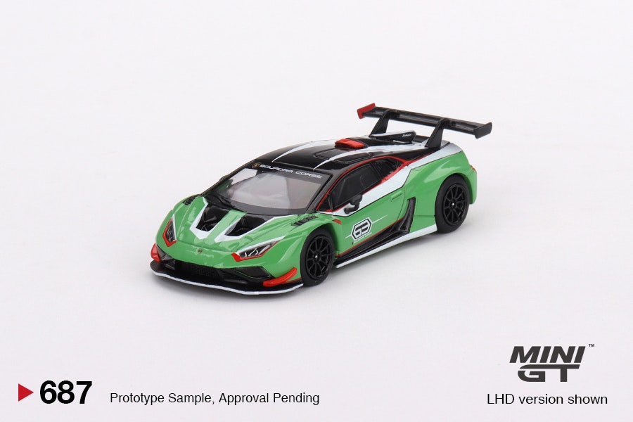 Skala 1/64 -  Lamborghini Huracán GT3 EVO Presentation fr MINI GT (687)