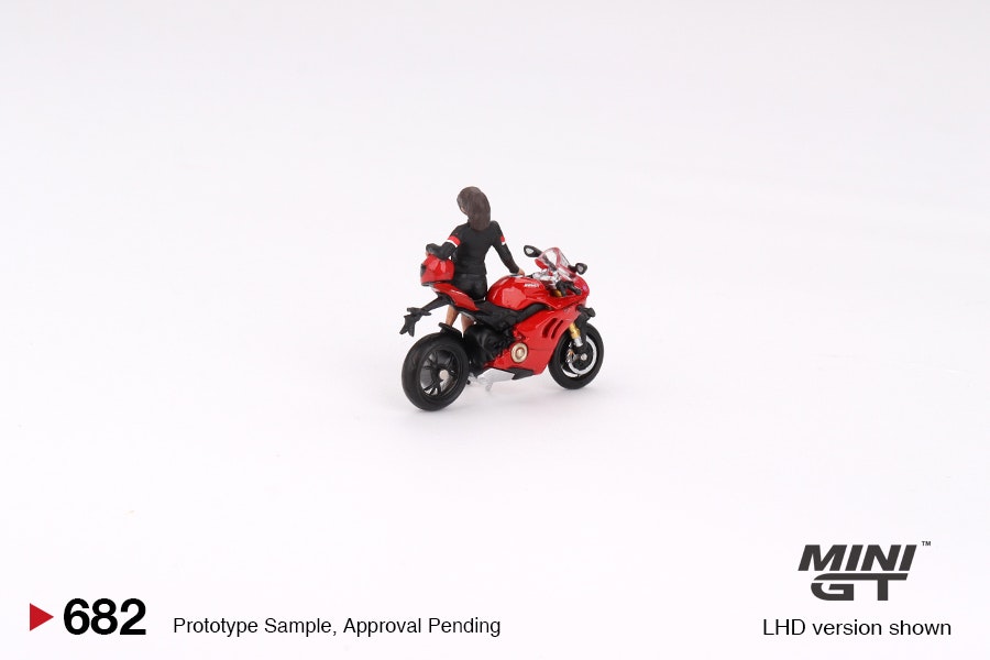 Skala 1/64 - Ducati Panigale V4 S w/ Ducati Girl fr MINI GT (682)