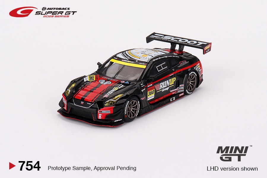 Skala 1/64 Nissan GT-R NISMO GT3 #360 "RUNUP RIVAUX GT-R" TOMEI SPORTS 2023 SUPER GT SERIES fr MINI GT (754)