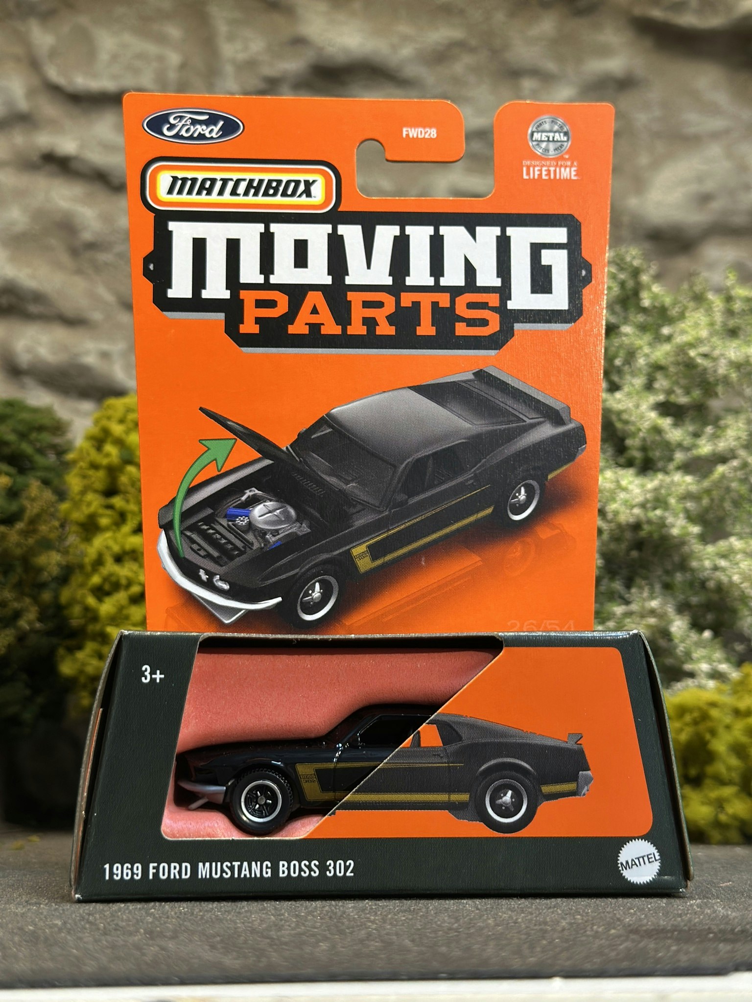 Skala 1/64 Matchbox "Moving Parts" - 1969 Ford Mustang Boss 302