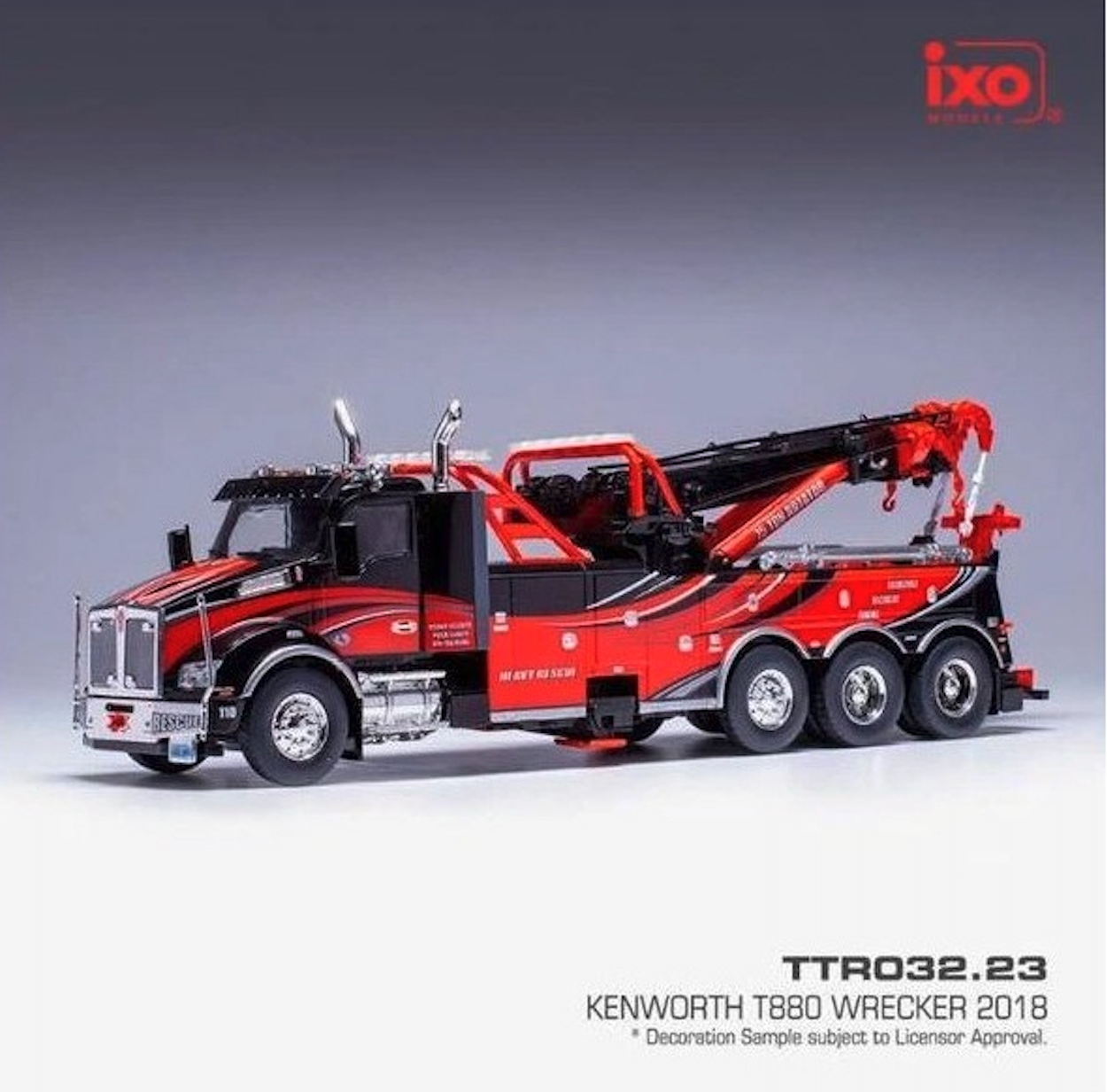 Skala 1/43 Kenworth T880 Wrecker, black/red fr IXO models
