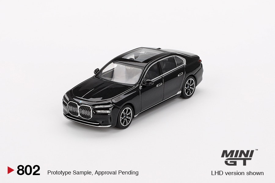 Skala 1/64 BMW i7 xDrive60 Black Sapphire fr MINI GT (802)