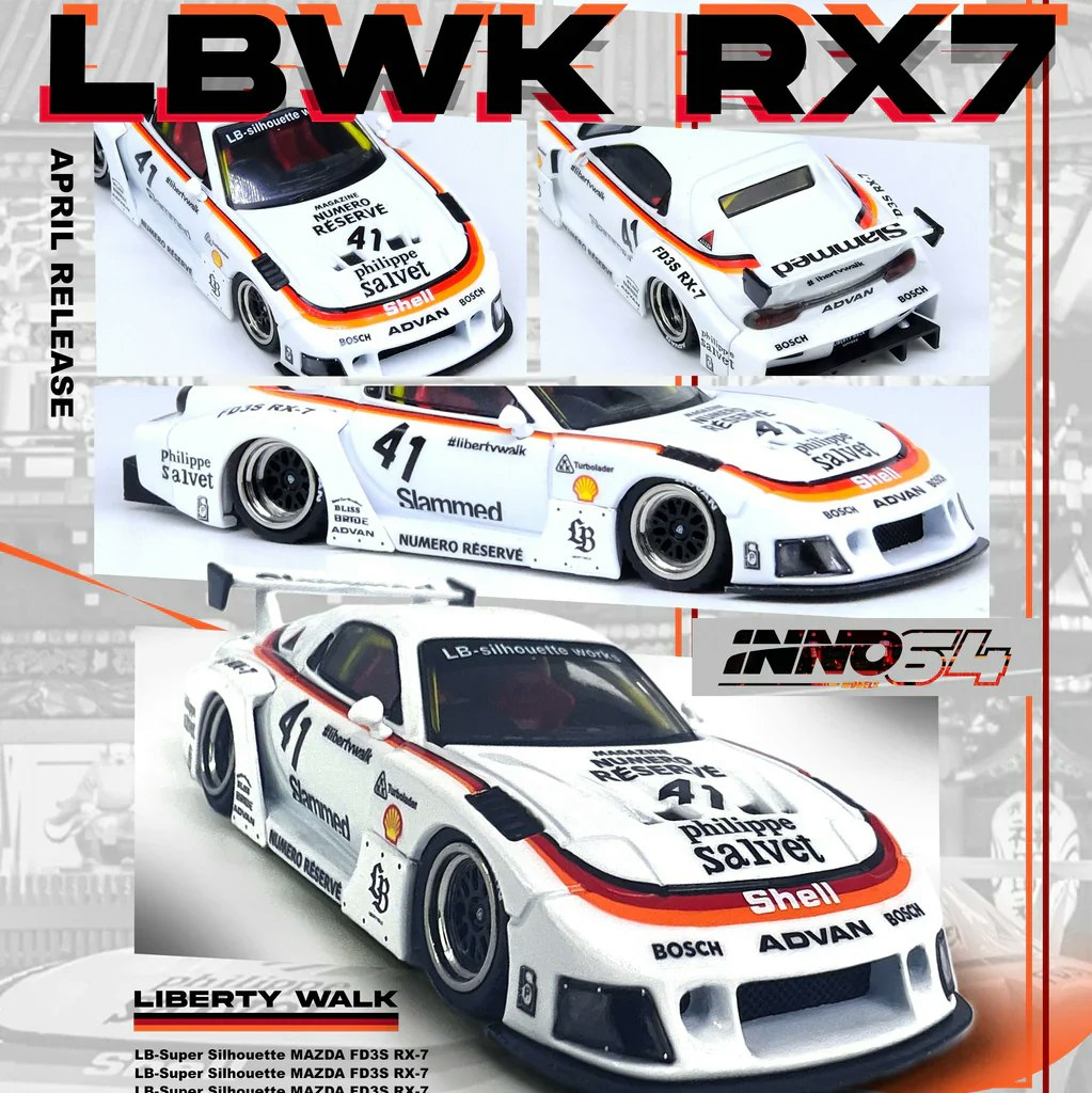 Skala 1/64 RX7 (FB3S LB-Super Silhouette fr Inno64