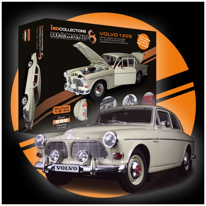 Skala 1/8 Volvo 122S Amazon in metal, w light, etc. fr Ixo Collections - Diamant8