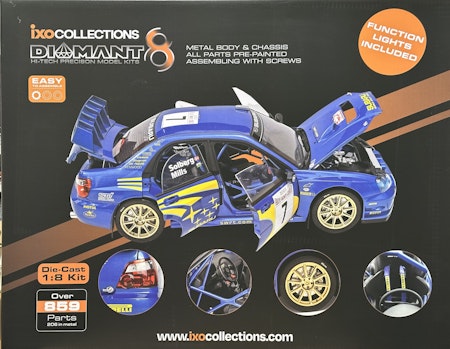 Skala 1/8 Subaru Impreza Solberg/Mills in metal, w light, etc. fr Ixo Collections - Diamant8
