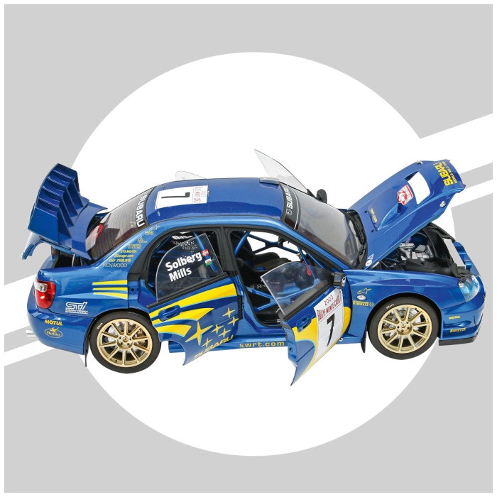 Skala 1/8 Subaru Impreza Solberg/Mills in metal, w light, etc. fr Ixo Collections - Diamant8
