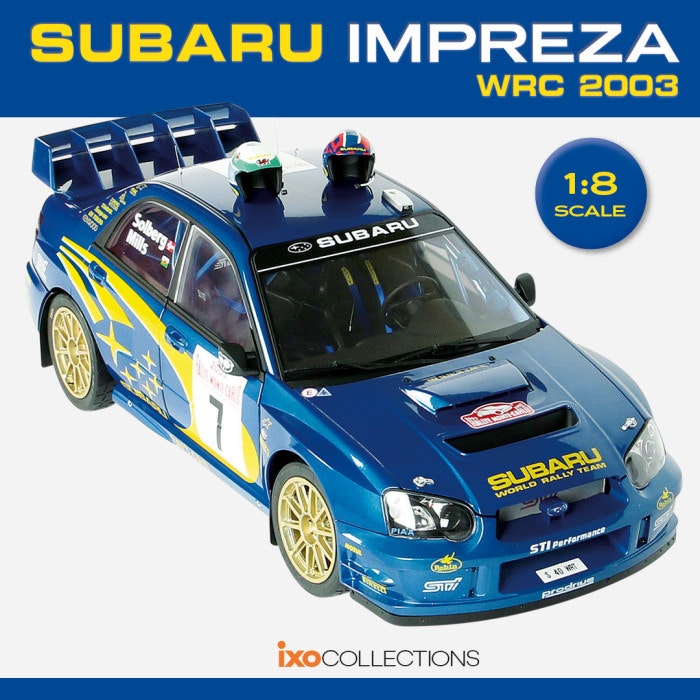 Skala 1/8 Subaru Impreza Solberg/Mills in metal, w light, etc. fr Ixo Collections - Diamant8
