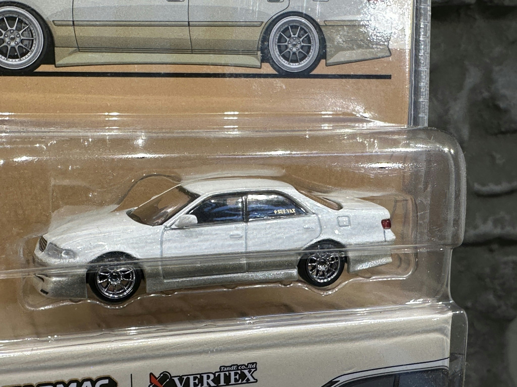 Skala 1/64 VERTEX Toyota Mark II JZX100 White Met  fr Tarmac Works - Global64 – MiJo Exclusives