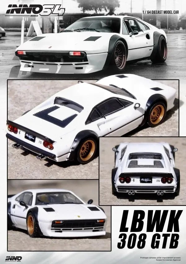 Skala 1/64 LBWK Ferrari 308 GTB, White fr Inno64