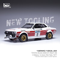 Skala 1/18 Toyota Celica 2000 GT (RA21) RAC Rally 77 Mikkola/Hertz fr IXO Models