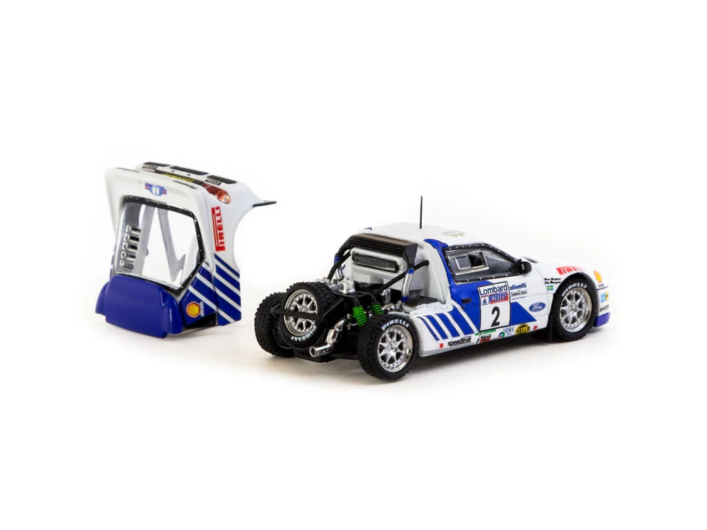 Skala 1/64 Ford RS200 Lombard RAC Rally 1986, Blomqvist/Berglund fr TARMAC works