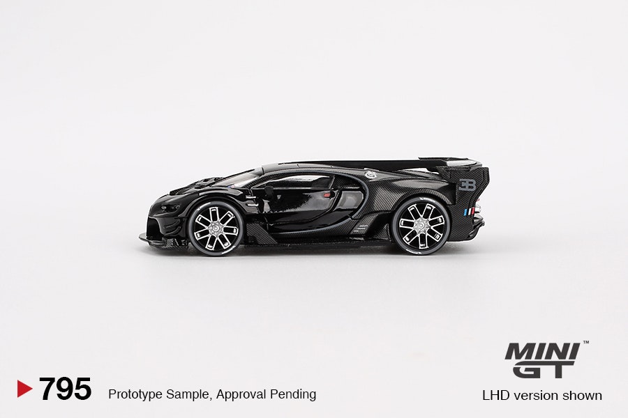 Skala 1/64  Bugatti Vision Gran Turismo, Black fr MINI GT (795