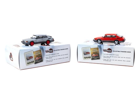 Skala 1/64 SAAB 900 Turbo, Red w with Tarmac Cards fr TARMAC WORKS