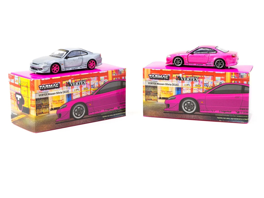 Skala 1/64 Nissan Silvia S15 Pink Metallic fr TARMAC WORKS