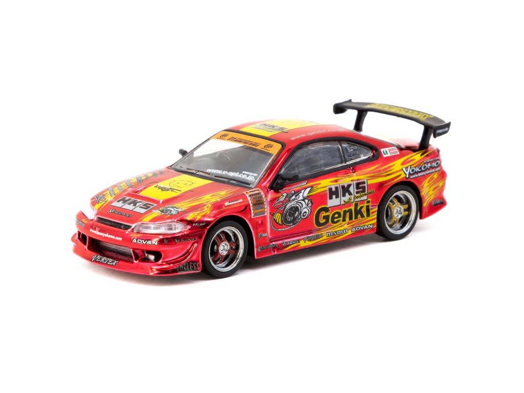 Skala 1/64 HKS Hiper Silvia RS-2 Chrome Red - Tokyo Auto Salon 2025 Special Edition fr TARMAC WORKS