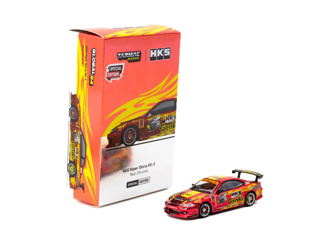 Skala 1/64 HKS Hiper Silvia RS-2 Chrome Red - Tokyo Auto Salon 2025 Special Edition fr TARMAC WORKS