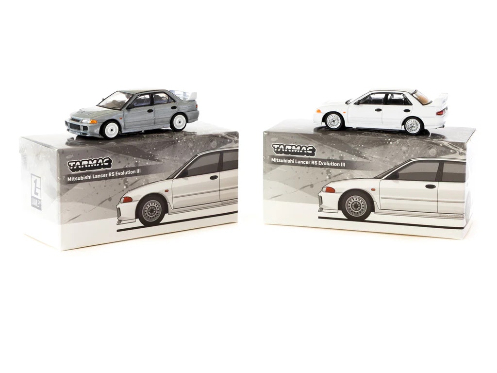 Skala 1/64 Mitsubishi Lancer RS  Evolution III White - Lamley Special Edition fr Tarmac Works