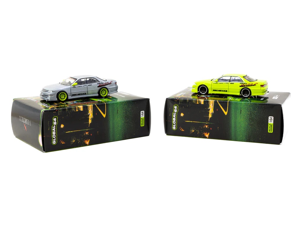 Skala 1/64 VERTEX Toyota Mark II JZX100 Light Green - Tokyo Auto Salon 2025 Special Edition fr Tarmac Works
