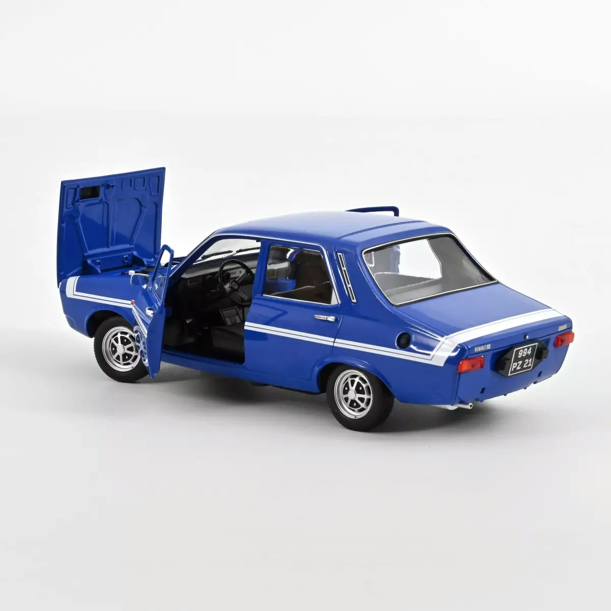 Skala 1/18 Renault 12 Gordini without bumpers 1971 Blue-de-France Blue fr Norev