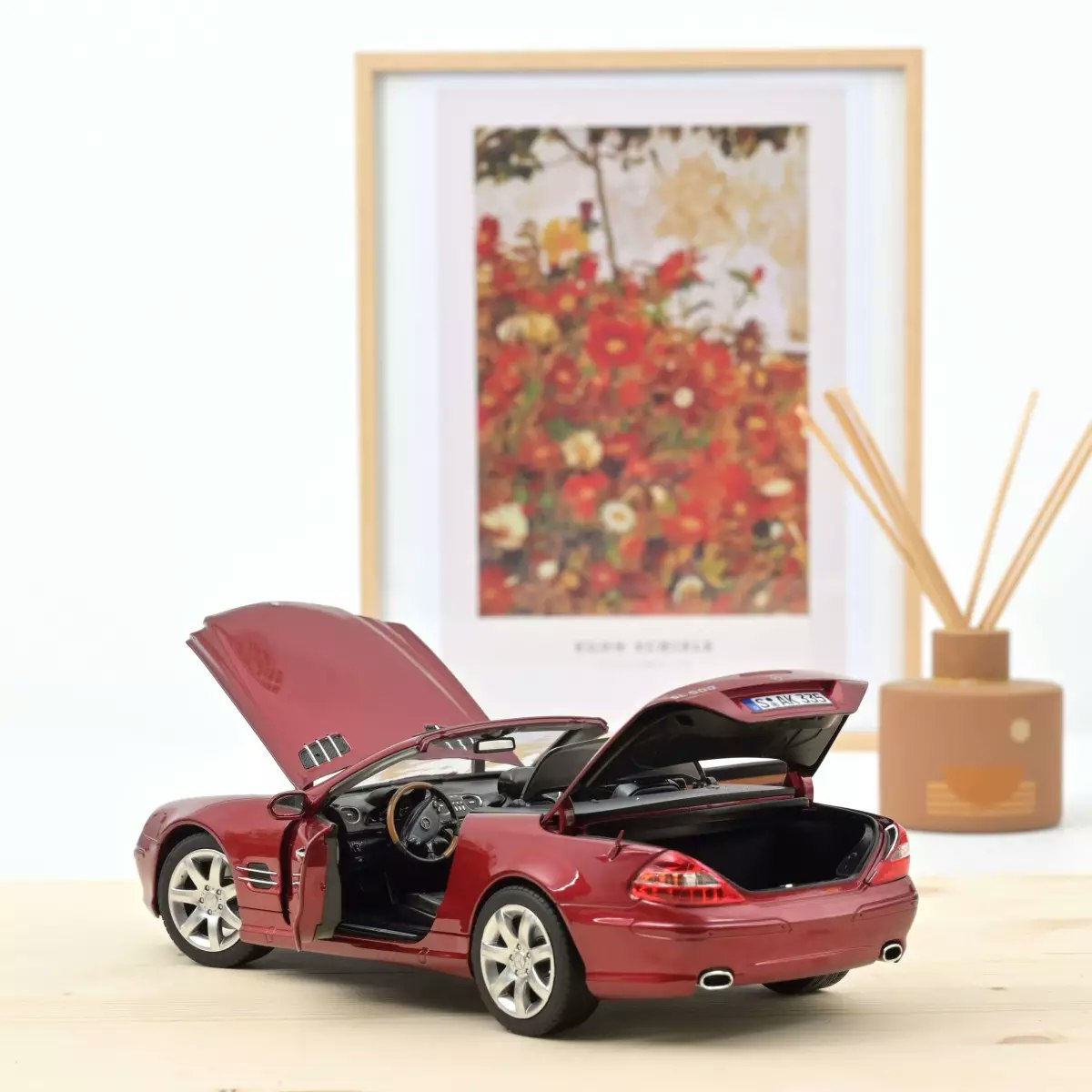Skala 1/18 Mercedes-Benz SL 500 2003 Red Metallic fr Norev. 300 pcs
