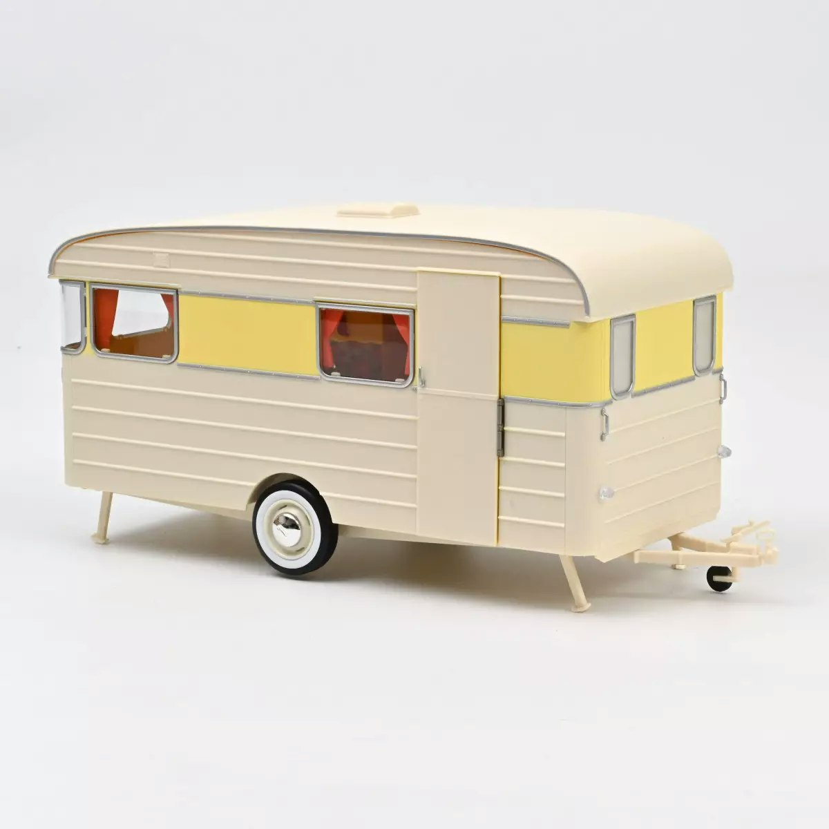 Skala 1/18 Citroën DS 19 1960 Jonquille Yellow + Caravan Digue Panoramic fr Norev