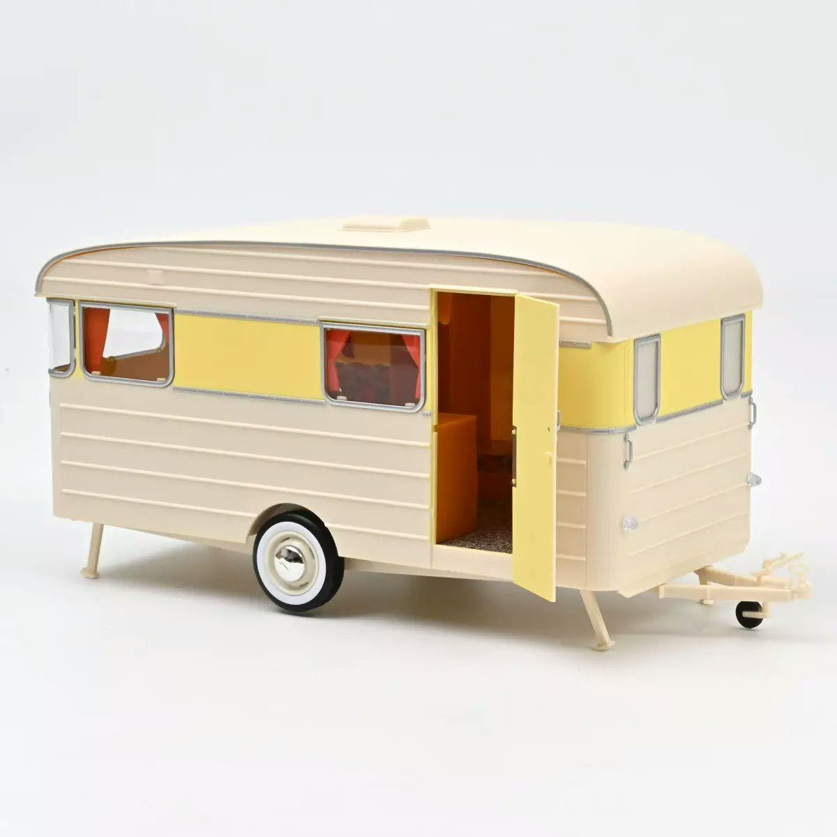 Skala 1/18 Citroën DS 19 1960 Jonquille Yellow + Caravan Digue Panoramic fr Norev