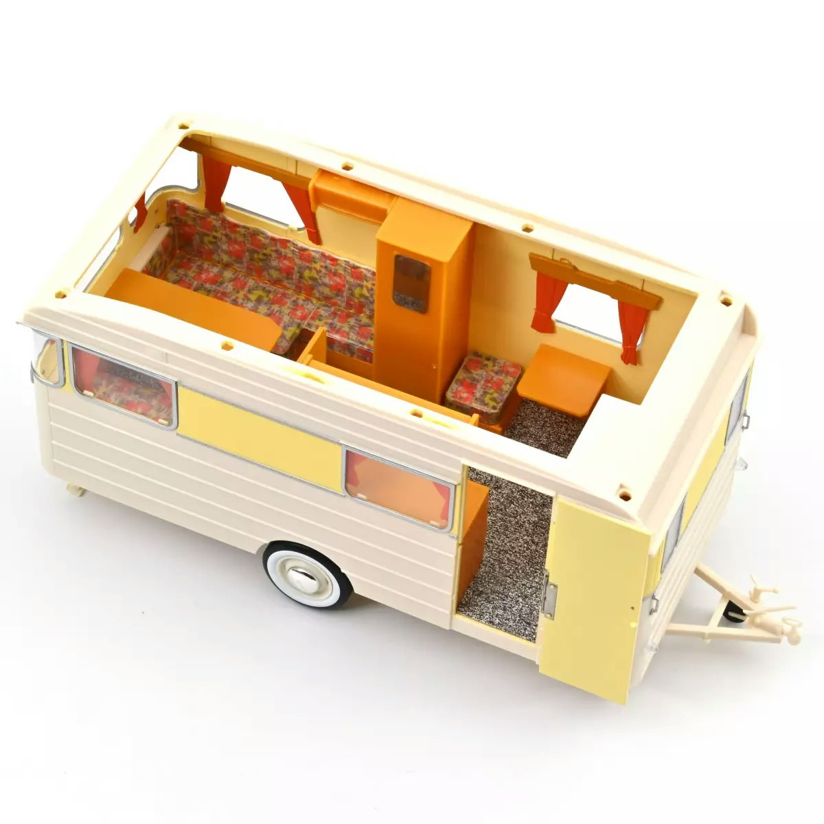 Skala 1/18 Citroën DS 19 1960 Jonquille Yellow + Caravan Digue Panoramic fr Norev