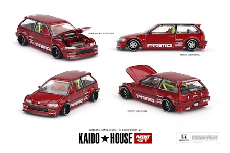 Skala 1/64 Honda Civic (EF) Kaido Works V2 fr Mini GT (156)