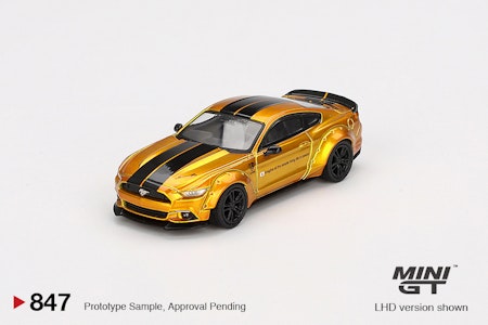 Skala 1/64 LB-WORKS FORD MUSTANG LB Gold fr MINI GT (GT847)