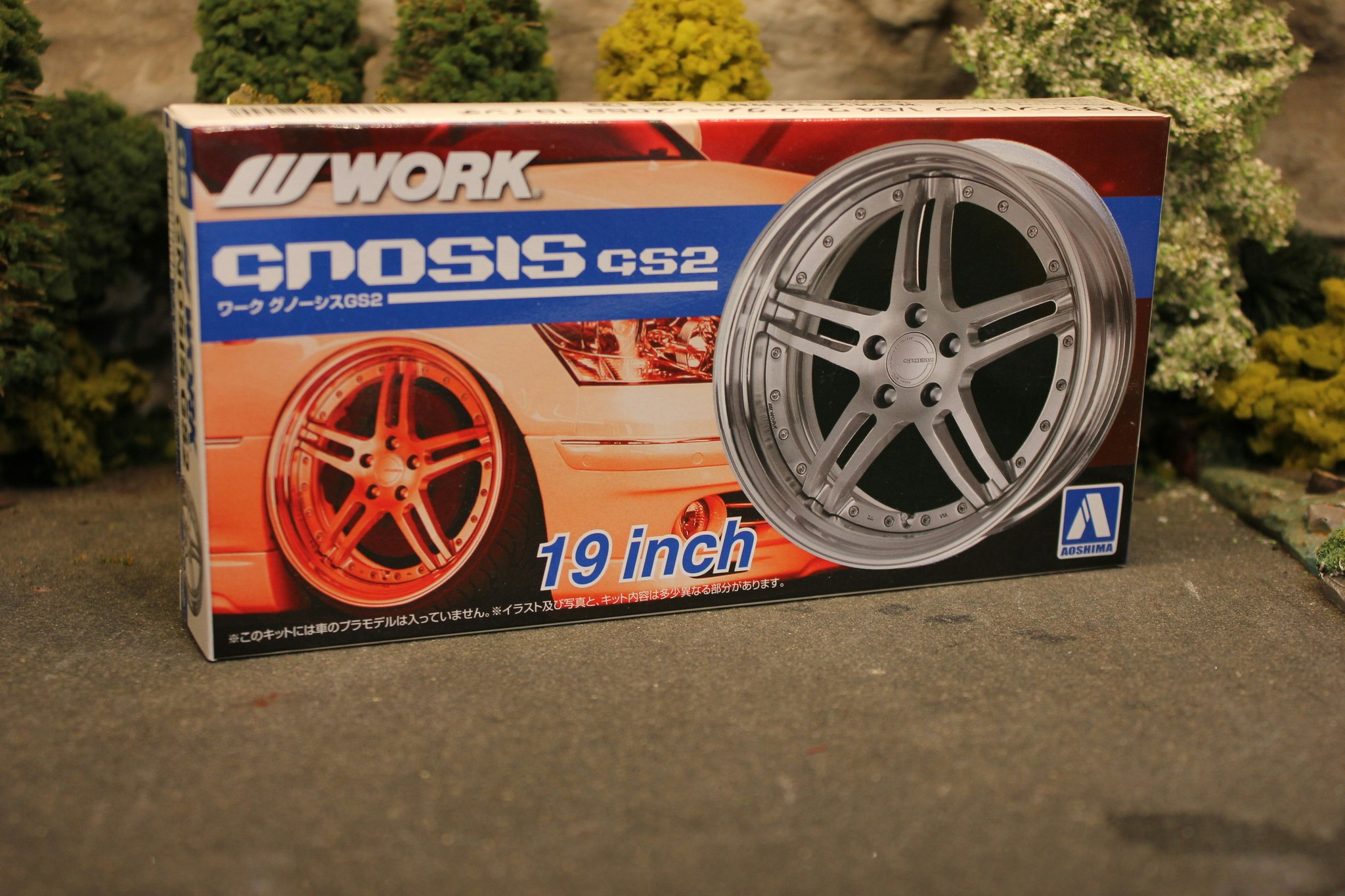 Skala 1/24 Tyres & Rims for plastic models: WORK Gnosis GS2 19 inch fr AOSHIMA