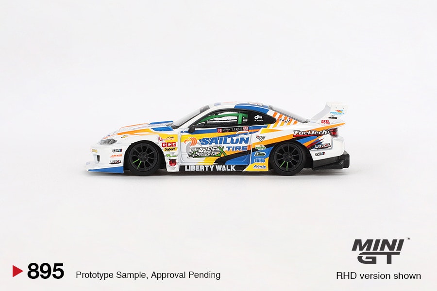 Skala 1/64 Nissan LB-Super Silhouette S15 SILVIA #555 2023 Formula Drift Japan fr MINI GT (895)