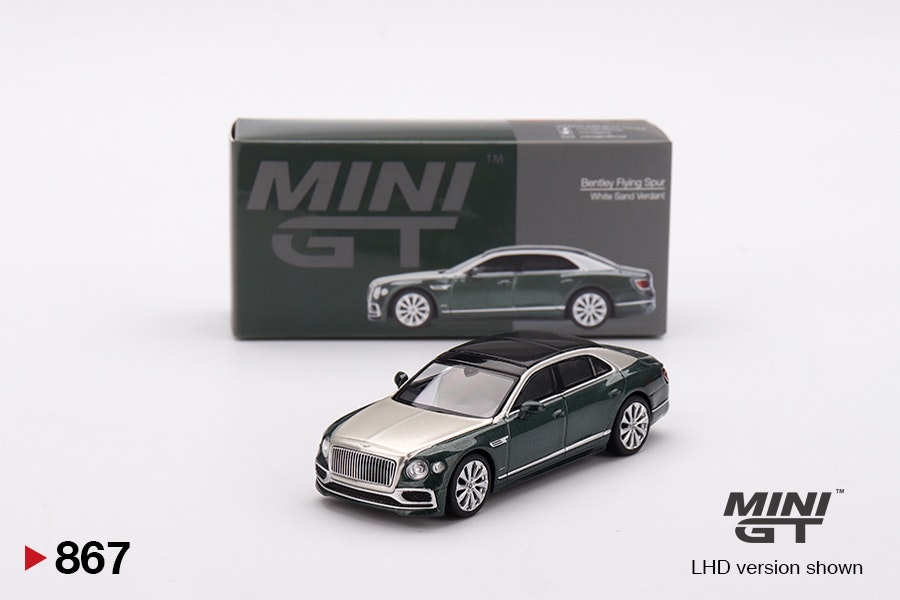 Skala 1/64 Bentley Flying Spur White Sand Verdant fr MINI GT (867)