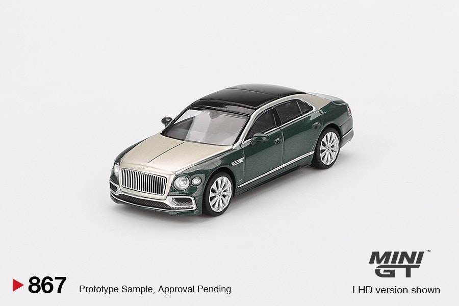 Skala 1/64 Bentley Flying Spur White Sand Verdant fr MINI GT (867)