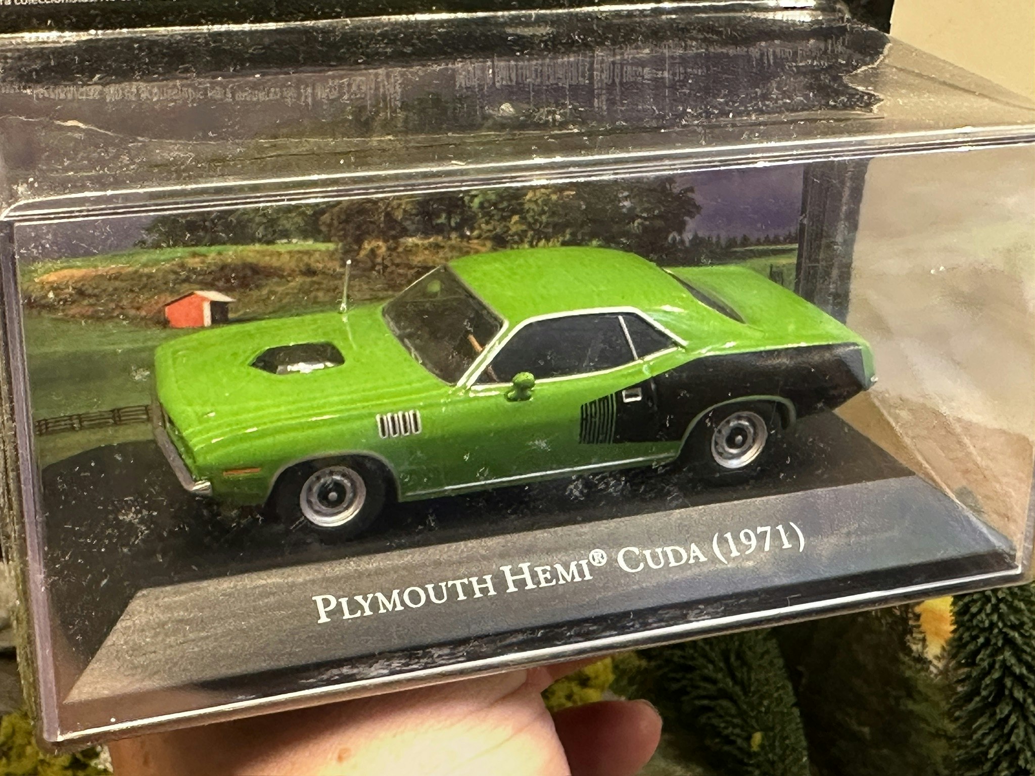Skala 1/43 Plymouth Hemi Cuda 1971, Green fr Magazine Models