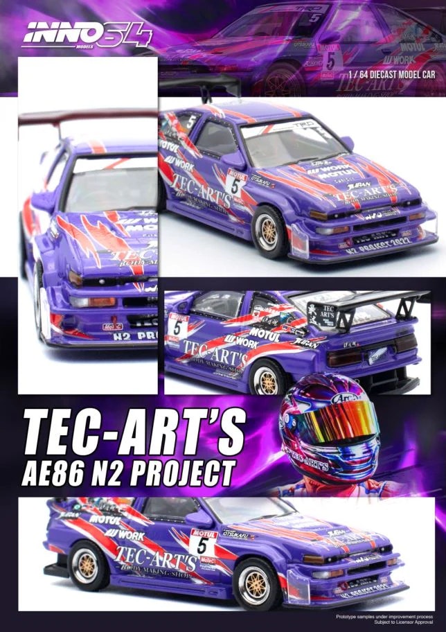 Skala 1/64 Toyota Sprinter Trueno (AE86) N2 Projekt bt TEC-Art's fr Inno64