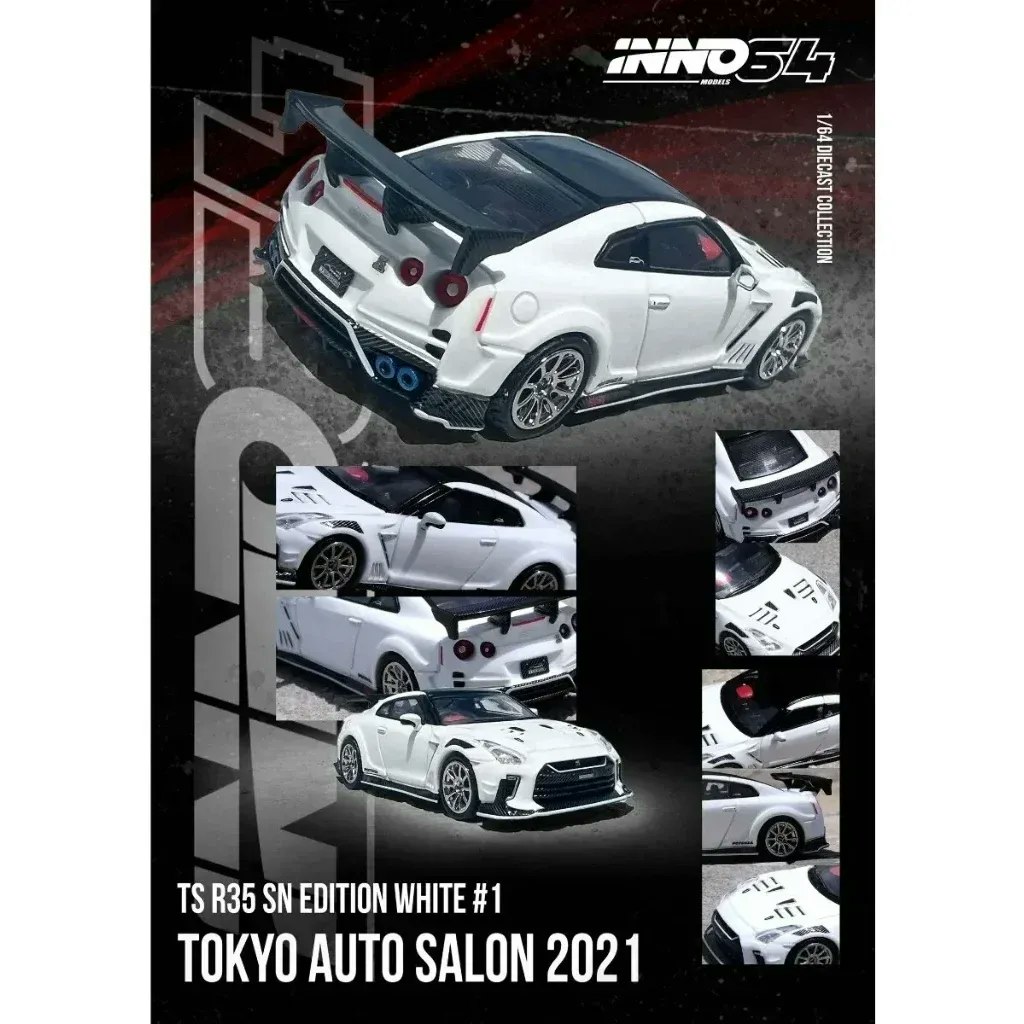 Skala 1/64 Nissan GT-R (R35) "Top Secret" Tokyo Auto salon 2021 fr Inno64