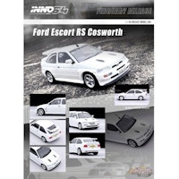 Skala 1/64 Ford Escort RS Cosworth, OZ Rally Wheels, White LHD fr Inno64
