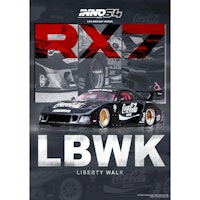 Skala 1/64 LBWK RX7 (FD3S) LB-Super Silhouette "Coca cola" Black fr Inno64