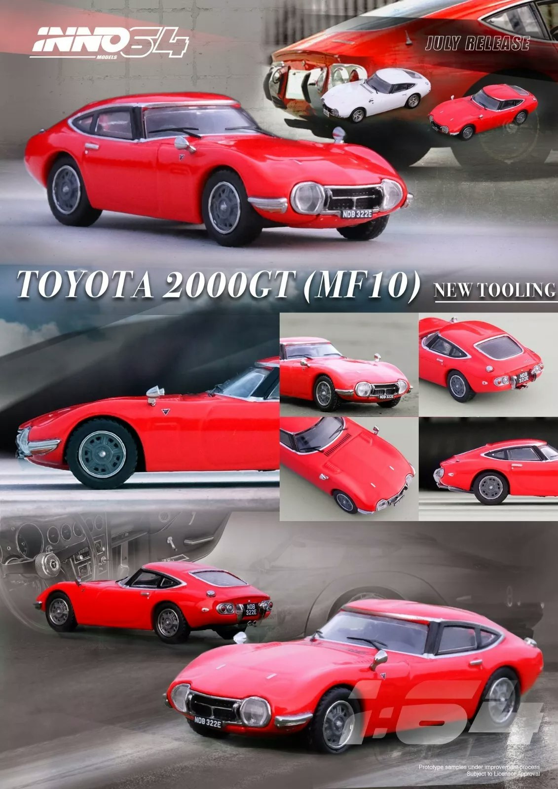 Skala 1/64 Toyota 2000GT (MF10), Red fr Inno64